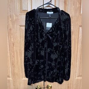 Eloquii Elements Velour Print Blouse